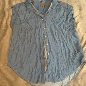 JACHS Girlfriend Blue Button Down Shirt